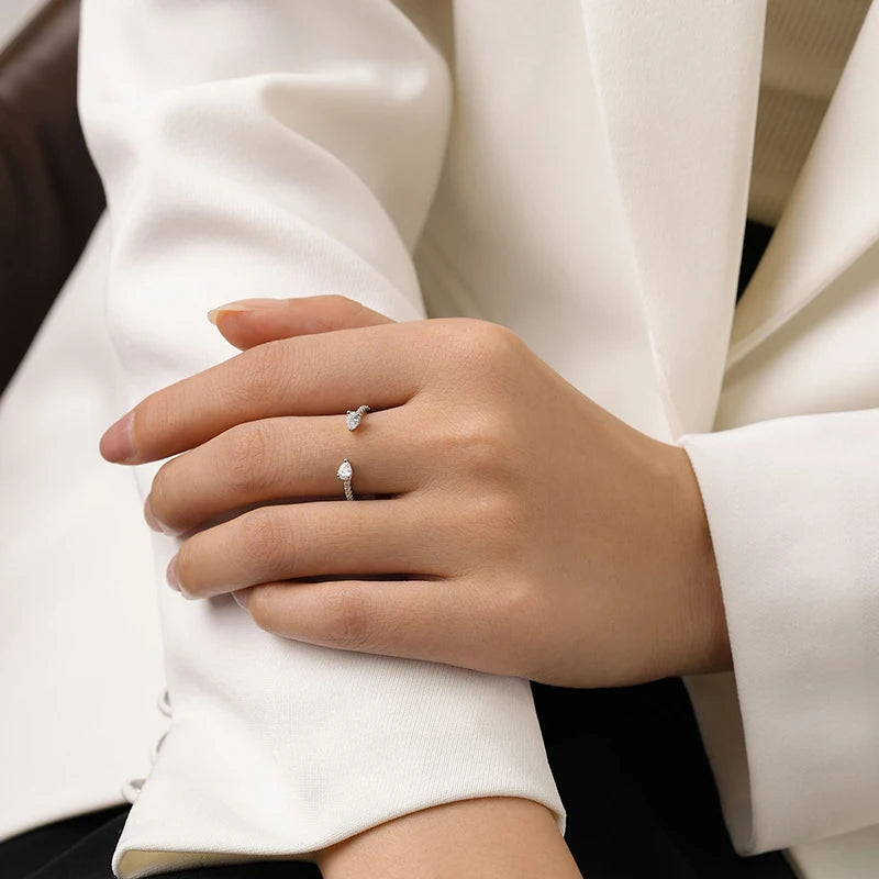 The Bianca Water Drop Open Ring - Solstice