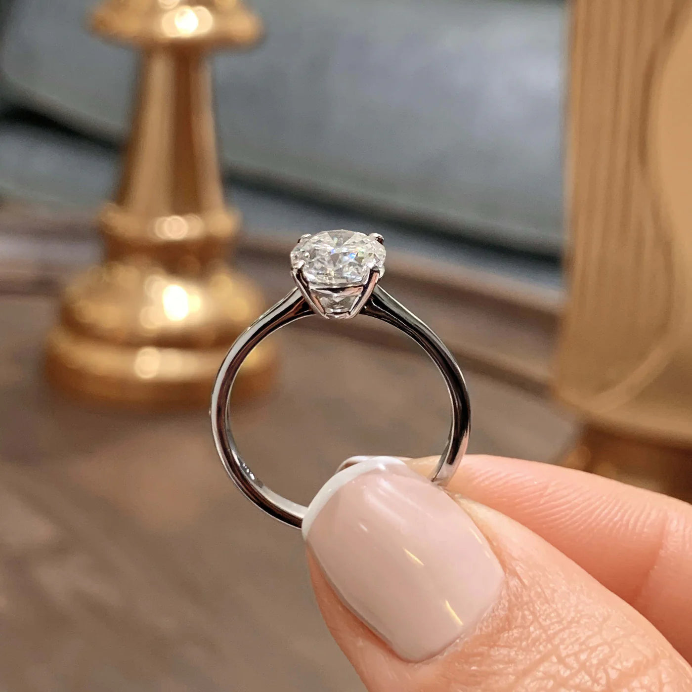 The Emma Oval Cut Moissanite Solitaire Ring - Solstice