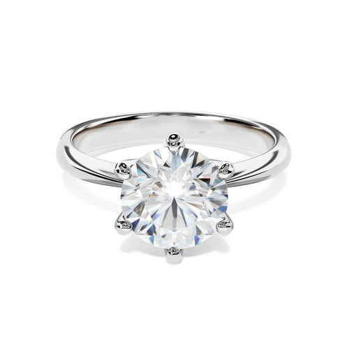 The Camille | Round Cut Moissanite Solitaire Engagement Ring