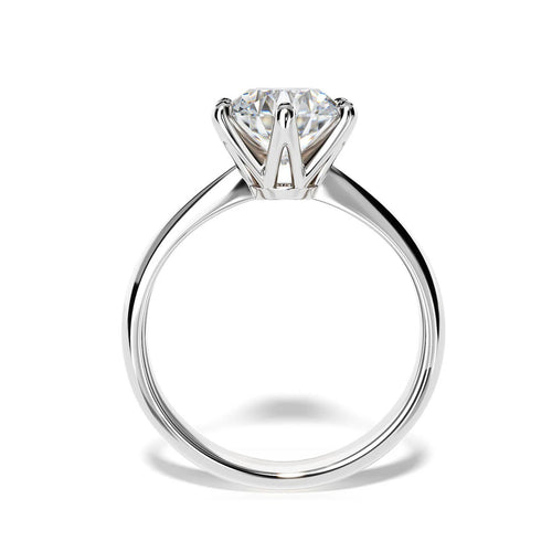 The Camille | Round Cut Moissanite Solitaire Engagement Ring