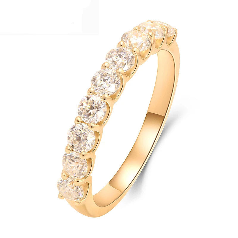 The Allegra Round Cut Half Eternity Moissanite Band - Solstice