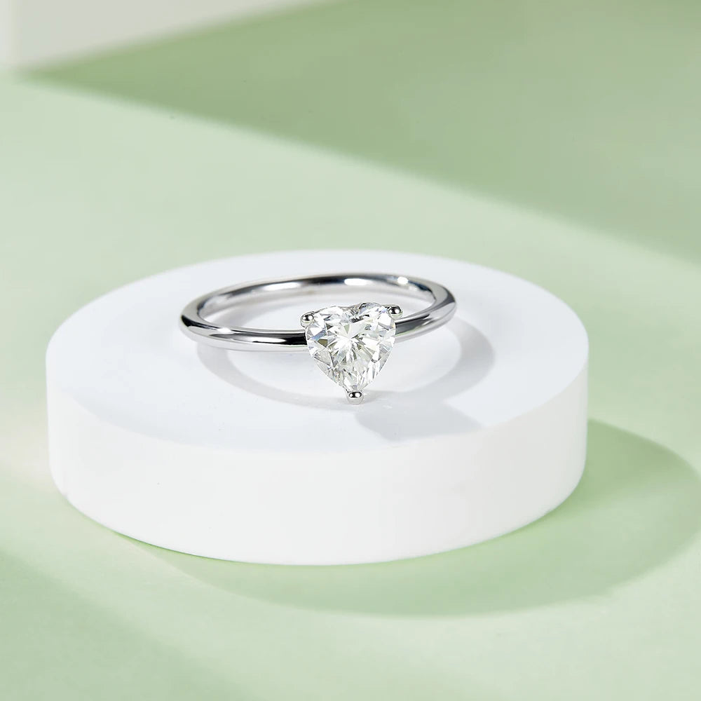 The Amour Heart Cut Moissanite Solitaire Ring - Solstice