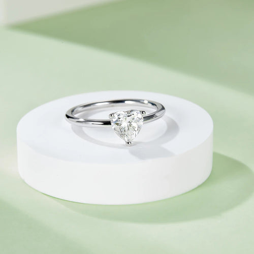 The Amour Heart Cut Moissanite Solitaire Ring