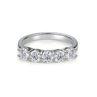 The Blaire 5-Stone Round Cut Moissanite Band - Solstice