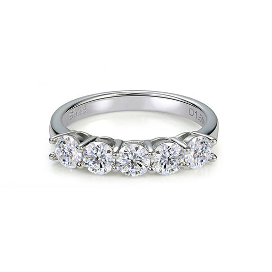 The Blaire 5-Stone Round Cut Moissanite Band - Solstice