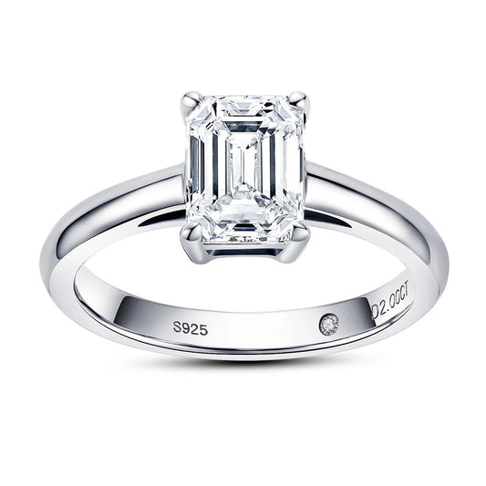 The Margaret Emerald Cut Hidden Stone Moissanite Ring