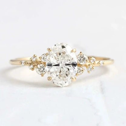 The Celeste Oval Cut Moissanite Ring