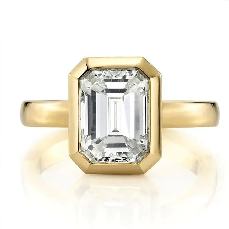 The Emily Emerald Cut Moissanite Ring - Solstice