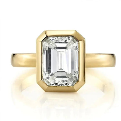 The Emily Emerald Cut Moissanite Ring - Solstice