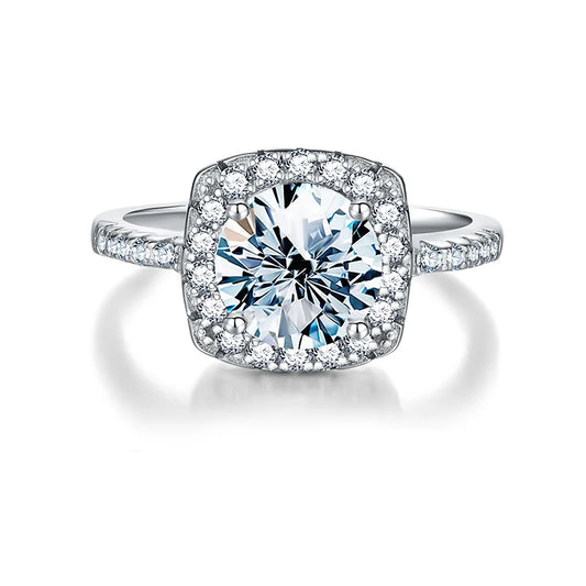 The Eloise Round Cut Moissanite Halo Ring