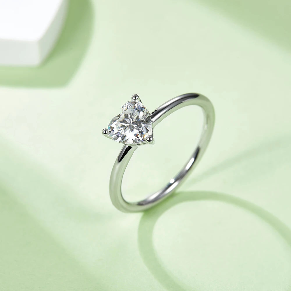The Amour Heart Cut Moissanite Solitaire Ring - Solstice