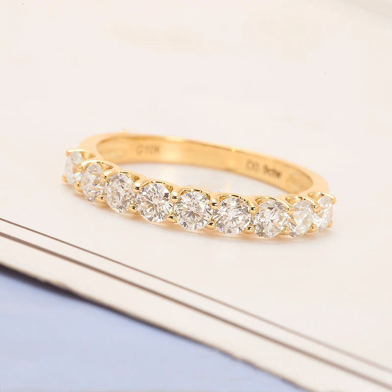 The Allegra Round Cut Half Eternity Moissanite Band - Solstice