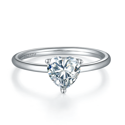 The Amour Heart Cut Moissanite Solitaire Ring