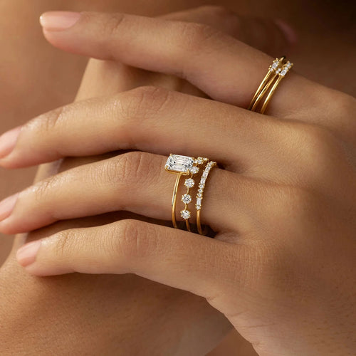 The Scarlett Emerald Cut Moissanite Ring