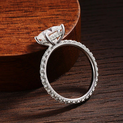 The Caroline Princess Cut Pave Moissanite Wedding Set - Solstice