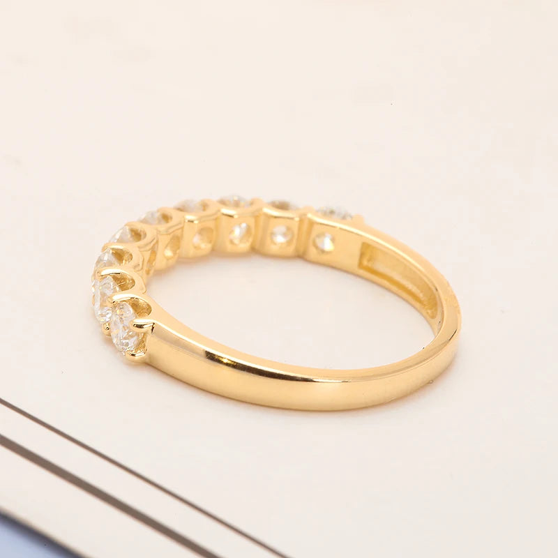 The Allegra Round Cut Half Eternity Moissanite Band - Solstice