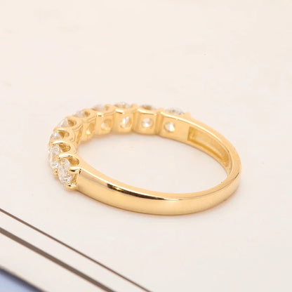 The Allegra Round Cut Half Eternity Moissanite Band - Solstice