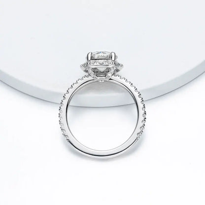 The Elizabeth Round Cut Halo Pave Moissanite Ring - Solstice