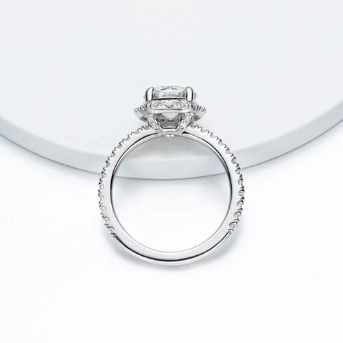 The Elizabeth Round Cut Halo Pave Moissanite Ring