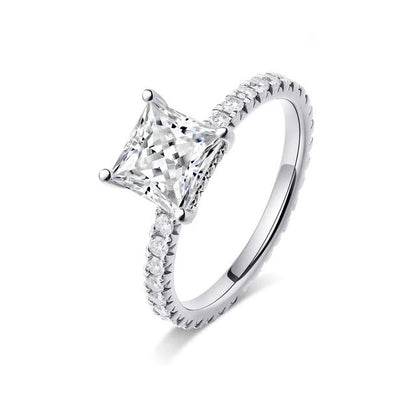 The Caroline Princess Cut Pave Moissanite Wedding Set - Solstice