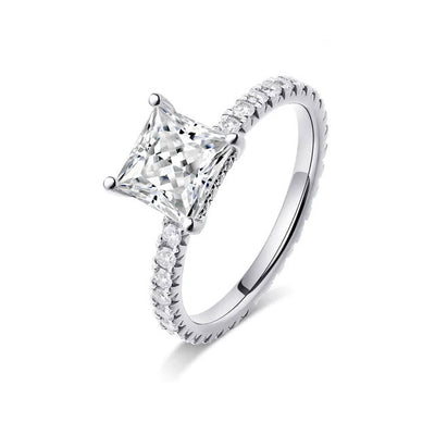 The Caroline Princess Cut Pave Moissanite Wedding Set - Solstice