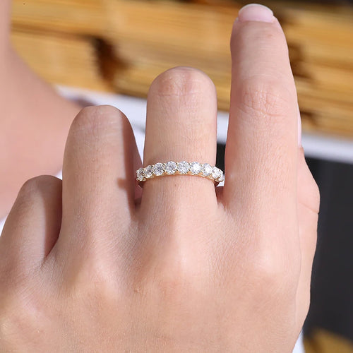 The Allegra Round Cut Half Eternity Moissanite Band