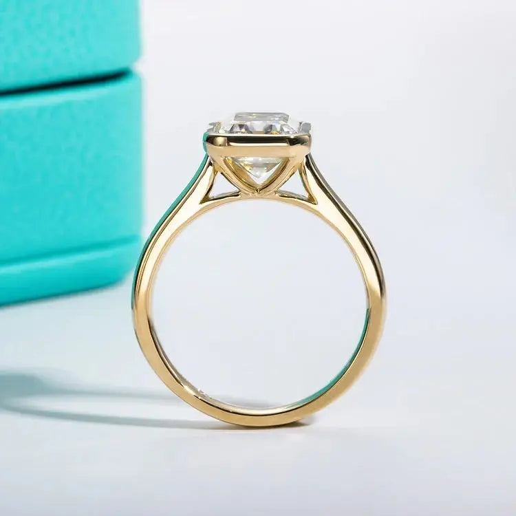 The Emily Emerald Cut Moissanite Ring - Solstice