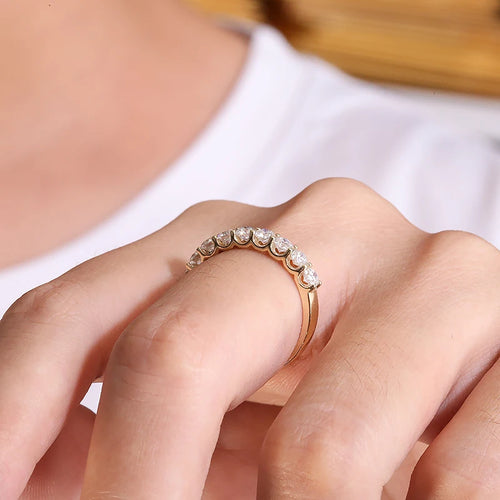The Allegra Round Cut Half Eternity Moissanite Band