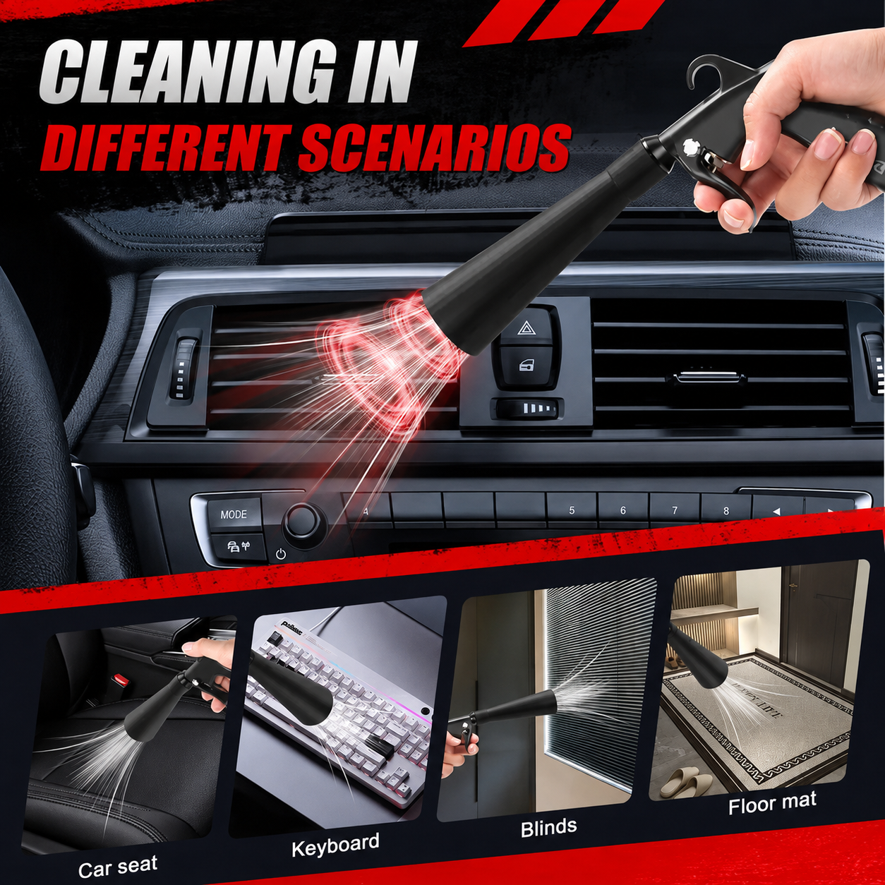 DeepBlast 360™ High-Pressure Car Interior Air Blaster