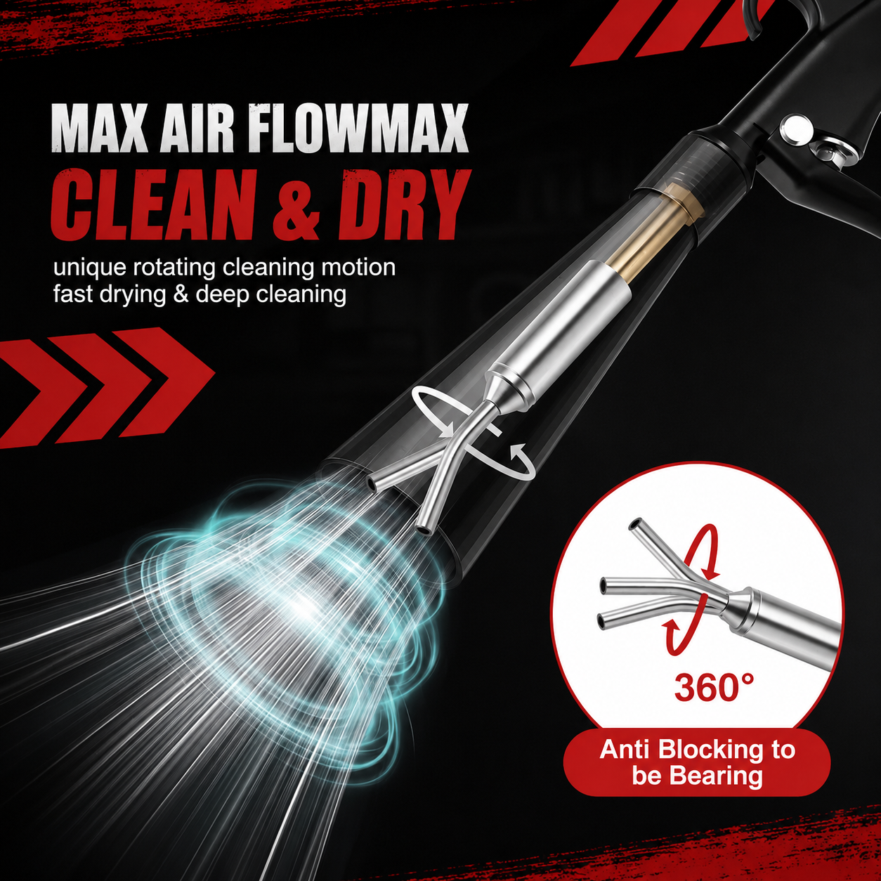 DeepBlast 360™ High-Pressure Car Interior Air Blaster