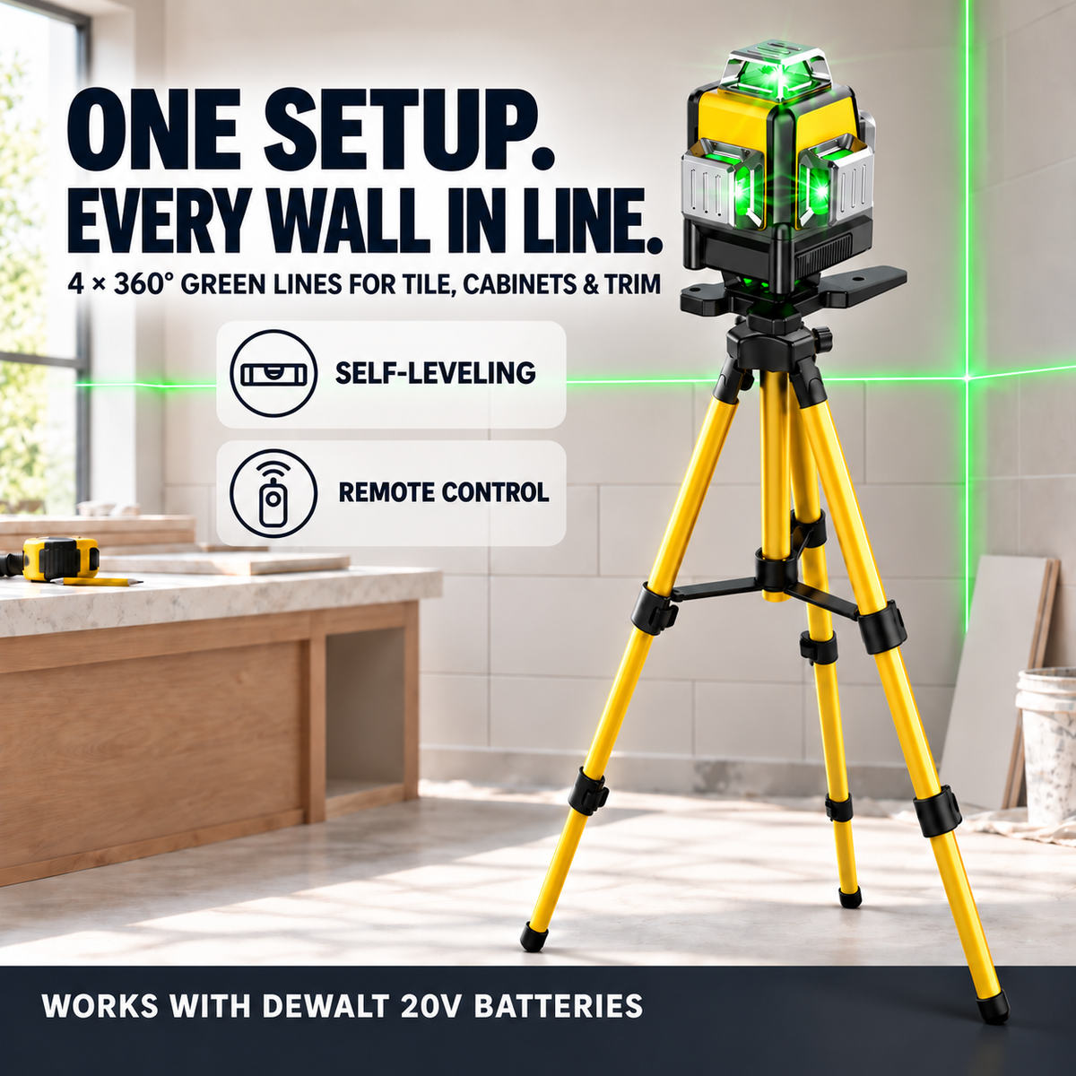 SLS Line360™ | 4×360° Green Laser Level