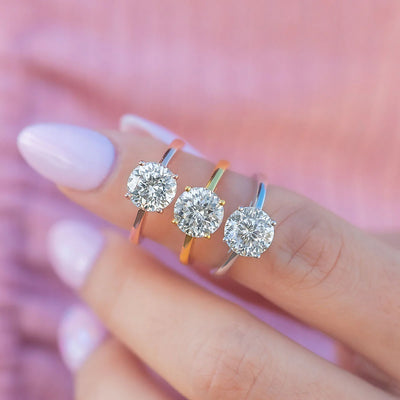 The Diana | Round Cut Moissanite Solitaire Engagement Ring - Solstice