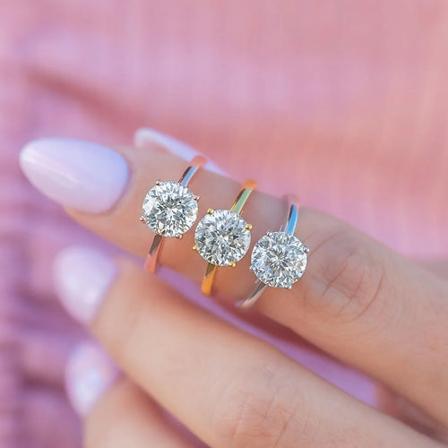 The Diana | Round Cut Moissanite Solitaire Engagement Ring