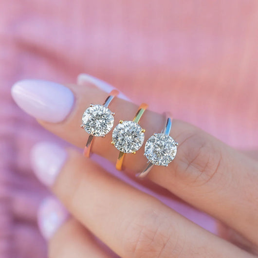 The Diana | Round Cut Moissanite Solitaire Engagement Ring - Solstice