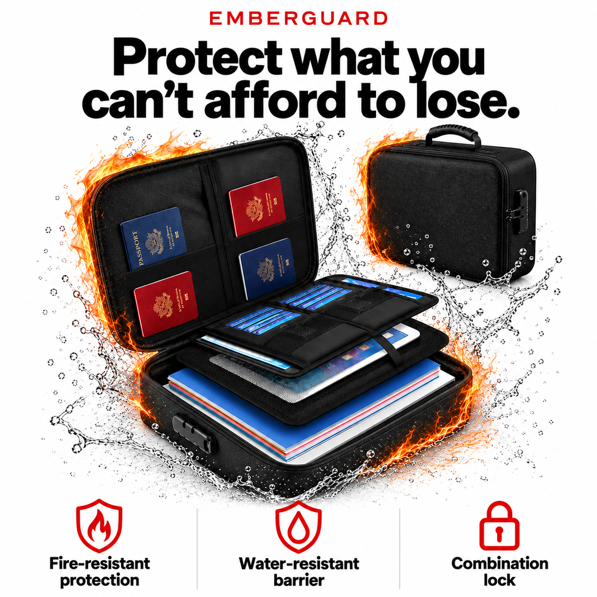EmberGuard┃Fire-Proof Document Bag