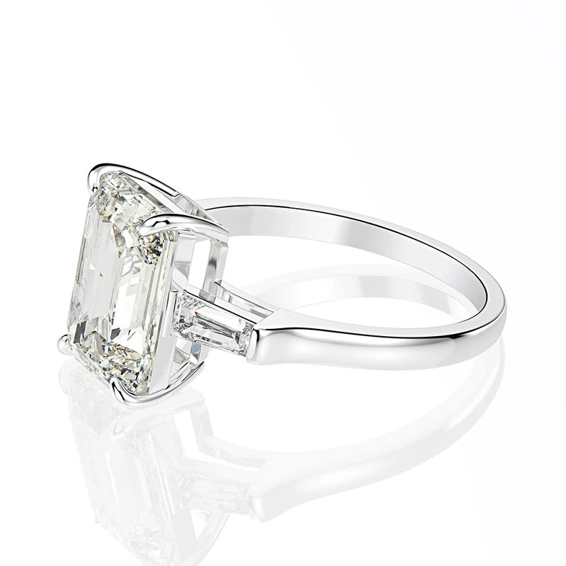 The Elodie Emerald Cut Moissanite Ring - Solstice