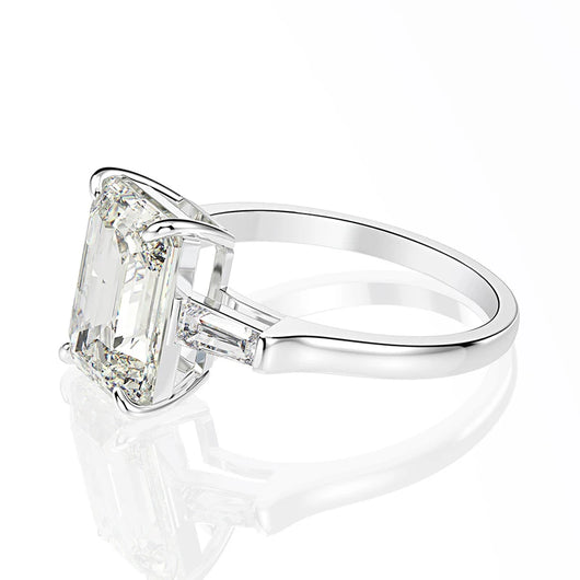 The Elodie Emerald Cut Moissanite Ring - Solstice