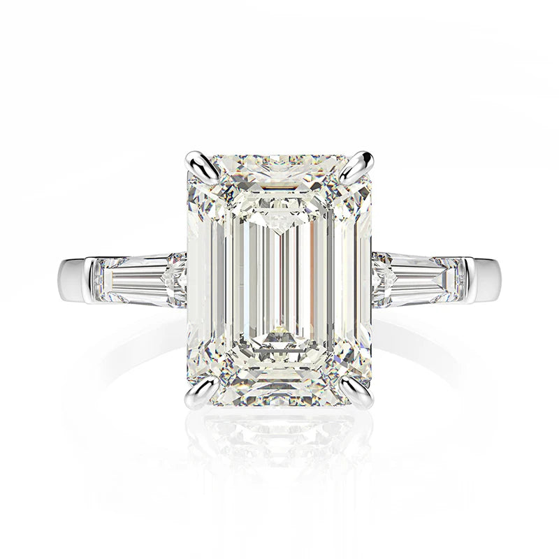 The Elodie Emerald Cut Moissanite Ring - Solstice