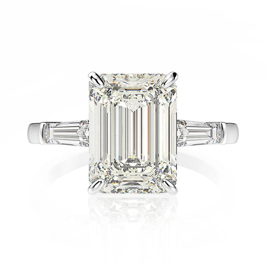 The Elodie Emerald Cut Moissanite Ring