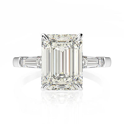The Elodie Emerald Cut Moissanite Ring - Solstice