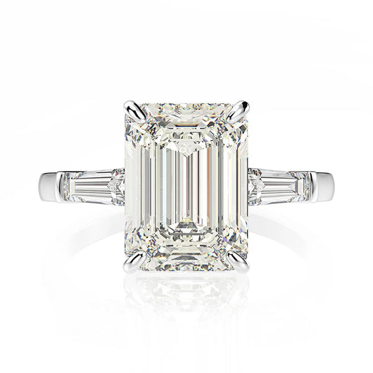 The Elodie Emerald Cut Moissanite Ring - Solstice