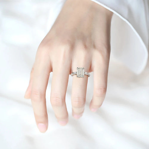 The Elodie Emerald Cut Moissanite Ring