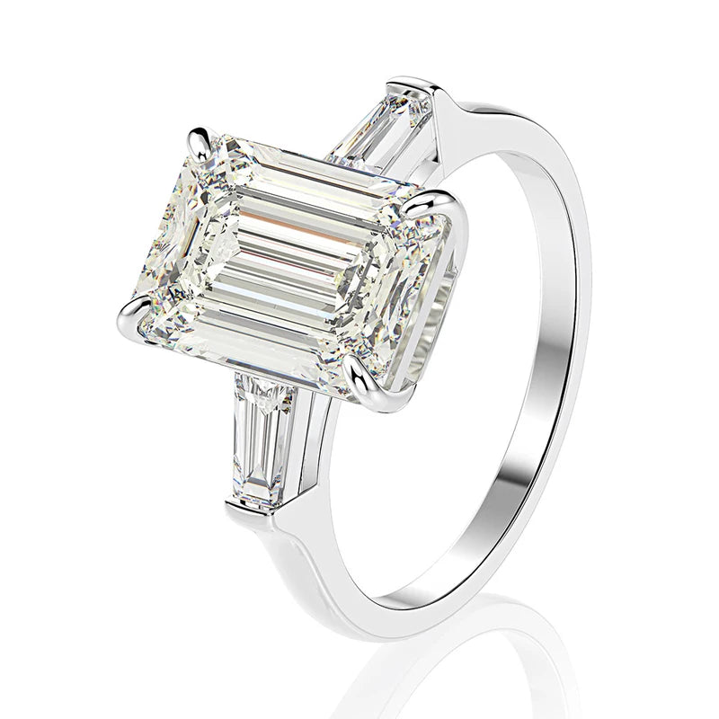 The Elodie Emerald Cut Moissanite Ring - Solstice