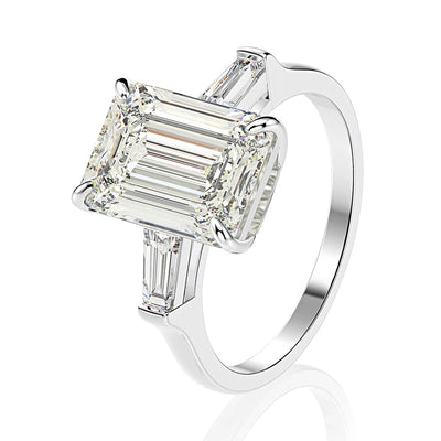 The Elodie Emerald Cut Moissanite Ring - Solstice