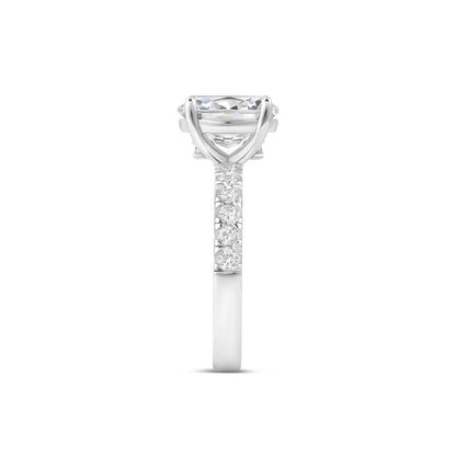 The Katherine | Oval Cut Pave Moissanite Solitaire Engagement Ring