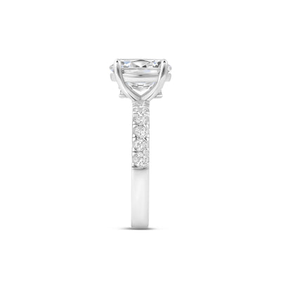 The Katherine | Oval Cut Pave Moissanite Solitaire Engagement Ring - Solstice