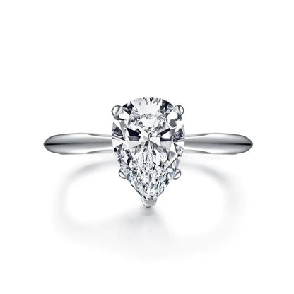 The Alice Pear Cut Solitaire Moissanite Ring - Solstice