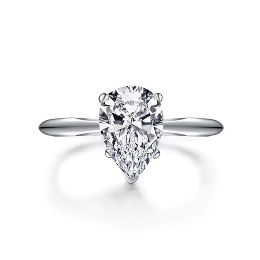 The Alice Pear Cut Solitaire Moissanite Ring