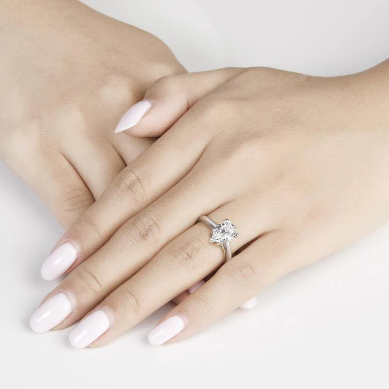 The Alice Pear Cut Solitaire Moissanite Ring - Solstice