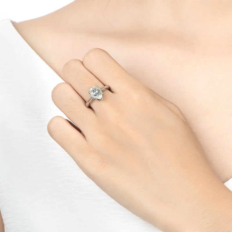 The Alice Pear Cut Solitaire Moissanite Ring - Solstice